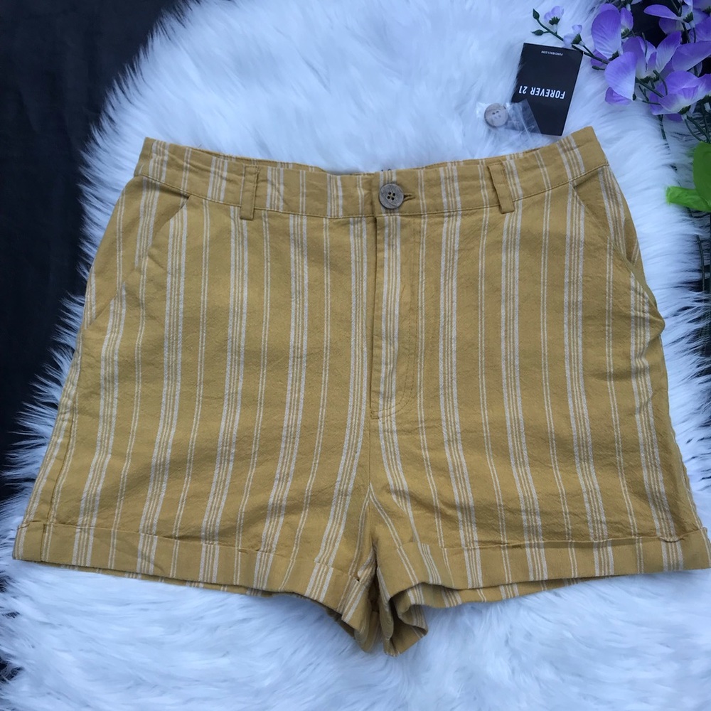 Yellow striped shorts women’s size L